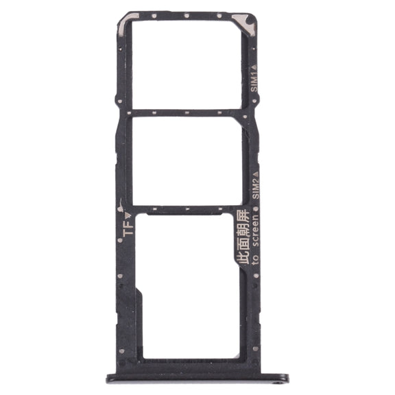 SIM Card Tray + SIM Card Tray + Micro SD Card Tray for Honor 9A(Black)