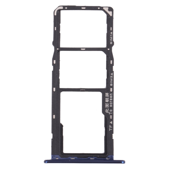 SIM Card Tray + SIM Card Tray + Micro SD Card Tray for Huawei Y6 Prime (2018) (Blue)