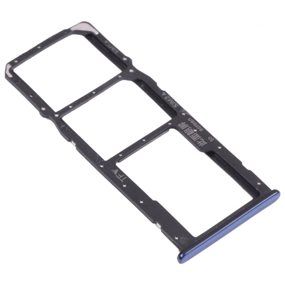 SIM Card Tray + SIM Card Tray + Micro SD Card Tray for Huawei Y7 (2018) (Blue)