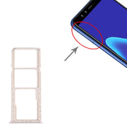 SIM Card Tray + SIM Card Tray + Micro SD Card Tray for Huawei Y9 (2018) (Gold)