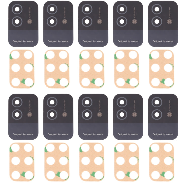 For OPPO Realme Narzo 50i RMX3235 10pcs Back Camera Lens (Black)