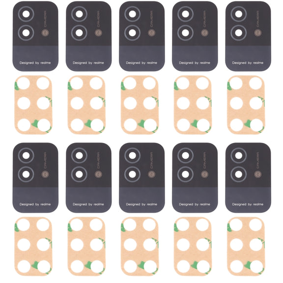 For OPPO Realme Narzo 50i RMX3235 10pcs Back Camera Lens (Black)