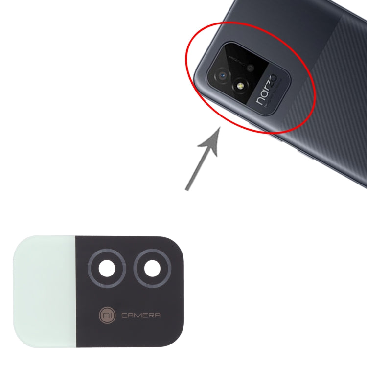 For OPPO Realme Narzo 50i RMX3235 10pcs Back Camera Lens (Green)