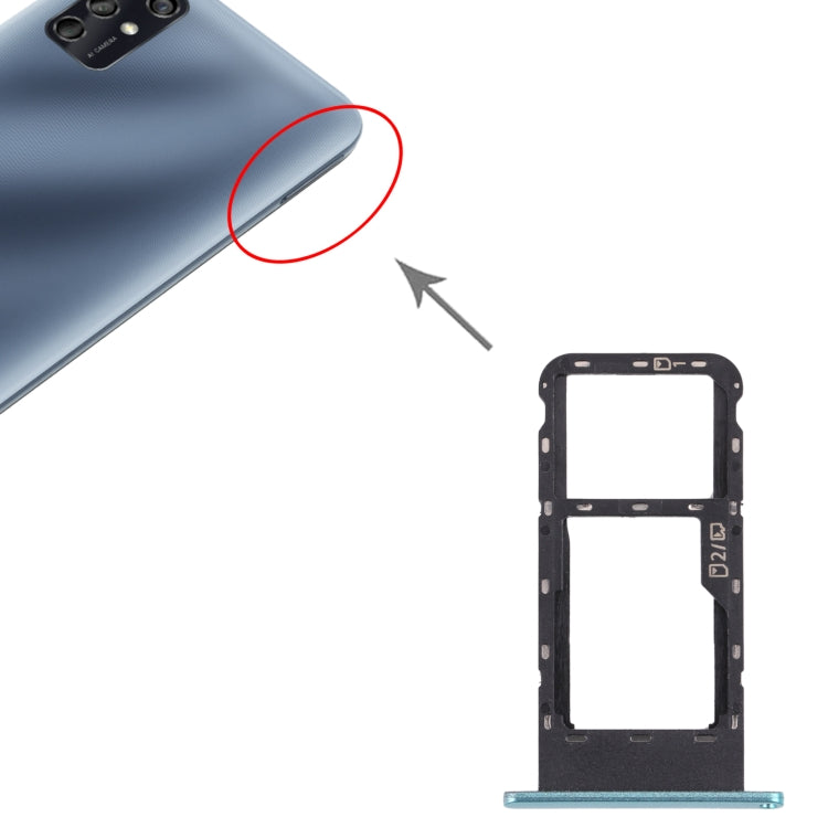 SIM Card Tray + Micro SD Card Tray for ZTE Blade V2020 Smart (Frosted green)