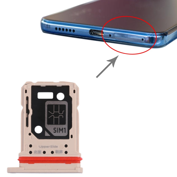 For vivo V21 / V21 5G V2066 V2108 V2050 SIM Card Tray + SIM Card Tray / Micro SD Card Tray (Gold)