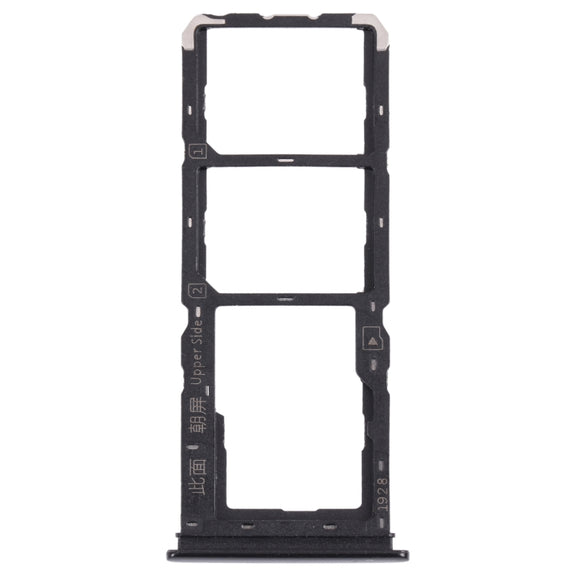 For vivo Y11s V2028 SIM Card Tray + SIM Card Tray + Micro SD Card Tray (Black)