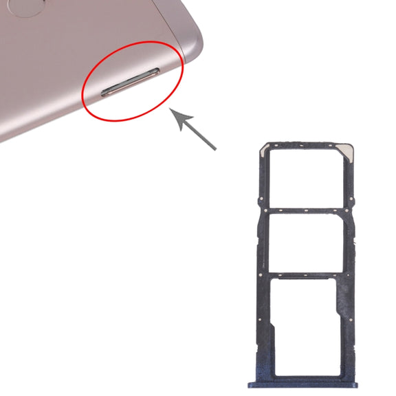 SIM Card Tray + SIM Card Tray + Micro SD Card Tray for Honor 7C(Blue)