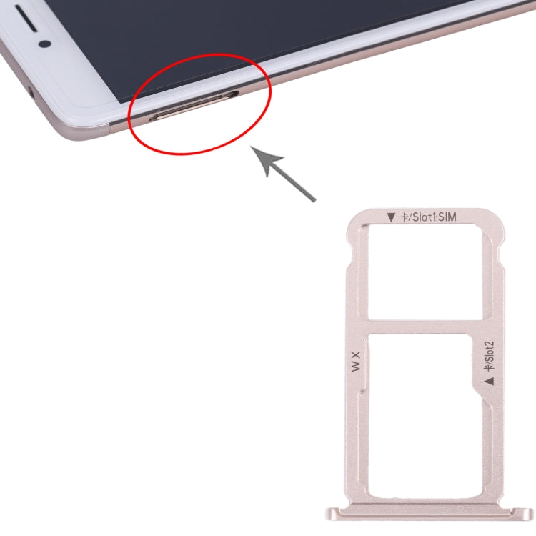 SIM Card Tray + SIM Card Tray / Micro SD Card Tray for Honor Mate 9 Lite (Gold)