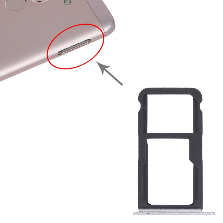 SIM Card Tray + SIM Card Tray / Micro SD Card Tray for Honor Play 6 (Silver)