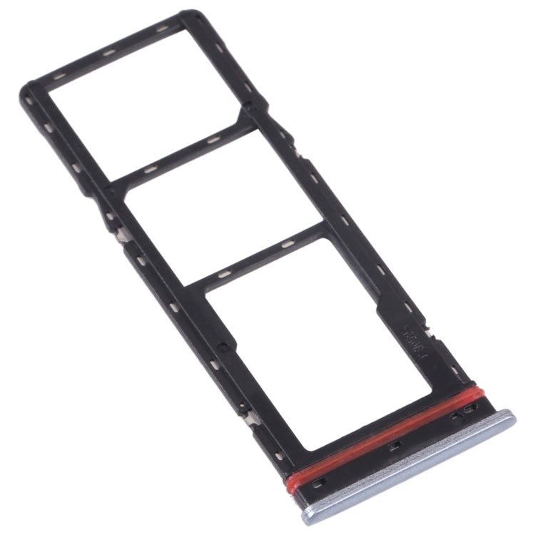 For Tecno Camon 17 Pro CG8 CG8H SIM Card Tray + SIM Card Tray + Micro SD Card Tray (Silver)