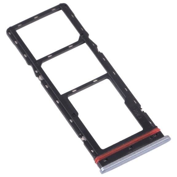 For Tecno Camon 17 Pro CG8 CG8H SIM Card Tray + SIM Card Tray + Micro SD Card Tray (Silver)