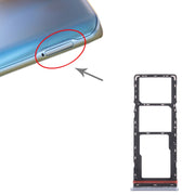 For Tecno Camon 17 Pro CG8 CG8H SIM Card Tray + SIM Card Tray + Micro SD Card Tray (Silver)