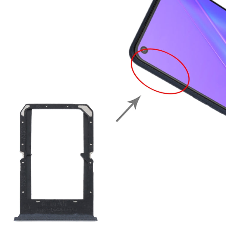 For OPPO A72 4G / A92 4G SIM Card Tray + SIM Card Tray (Black)