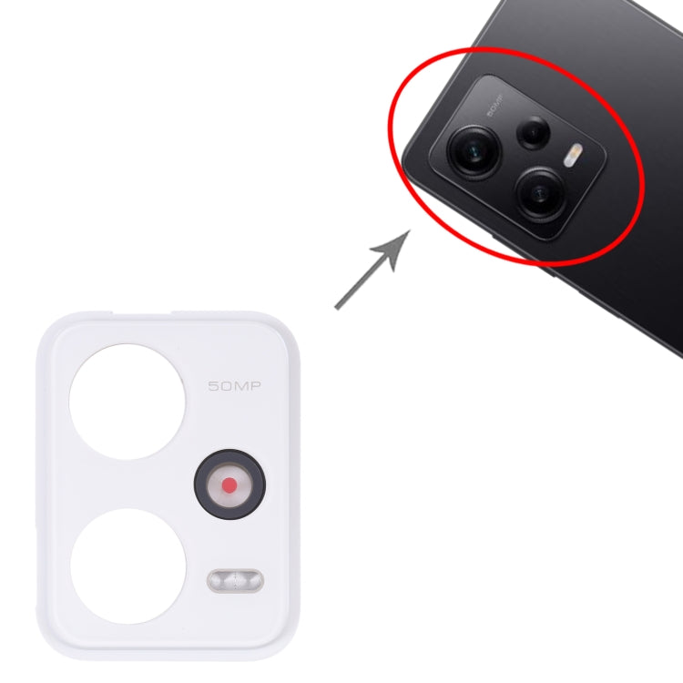 Back Camera Lens Frame for Xiaomi Redmi Note 12 Pro 5G (White)