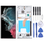 For Samsung Galaxy S22 Ultra 5G SM-S908B EU Edition 6.78 inch OLED  LCD Screen Digitizer Full Assembly with Frame(Silver)