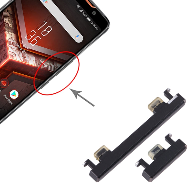For Asus ROG Phone II ZS660KL 1set Power Button + Volume Control Button (Grey)