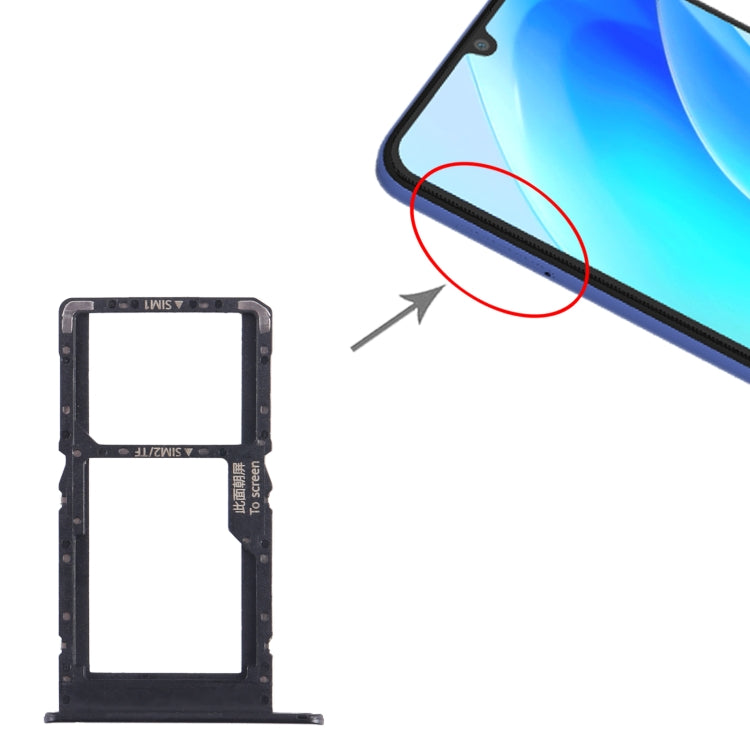 For Huawei nova Y70 Plus SIM + SIM / Micro SD Card Tray (Black)