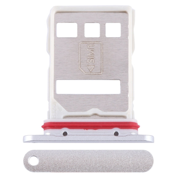 For Huawei Mate 60 SIM + NM Card Tray (Silver)