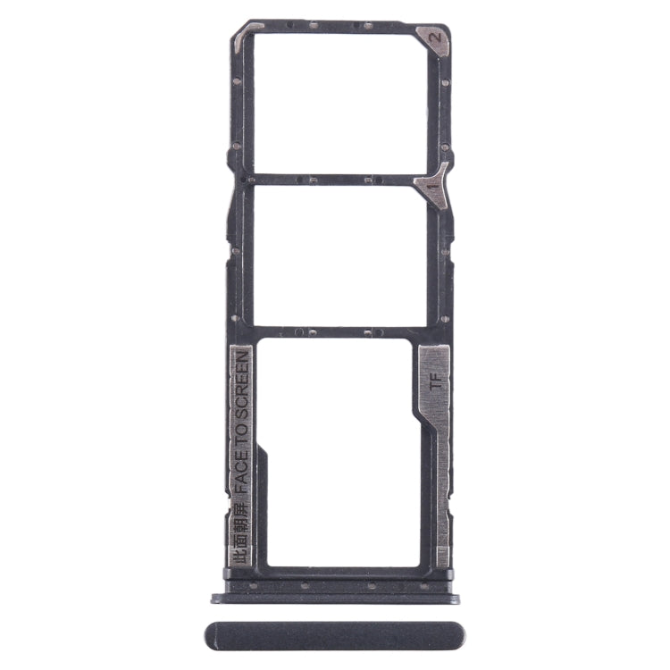 For Xiaomi Redmi 12C SIM Card Tray + SIM Card Tray + Micro SD Card Tray (Black)