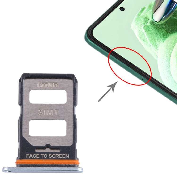 For Xiaomi Redmi Note 12 Turbo SIM Card Tray + SIM Card Tray (Silver)