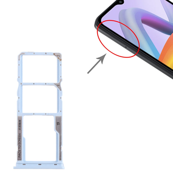 For Xiaomi Redmi A2 SIM Card Tray + SIM Card Tray + Micro SD Card Tray (Blue)