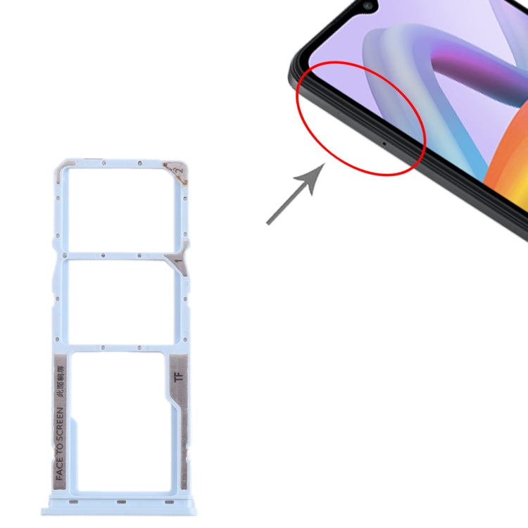 For Xiaomi Redmi A2 SIM Card Tray + SIM Card Tray + Micro SD Card Tray (Blue)