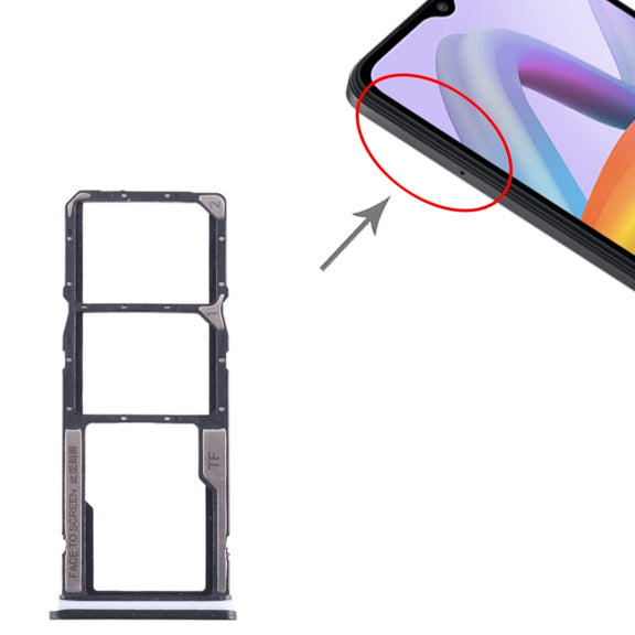 For Xiaomi Redmi A2+ SIM Card Tray + SIM Card Tray + Micro SD Card Tray (Black)