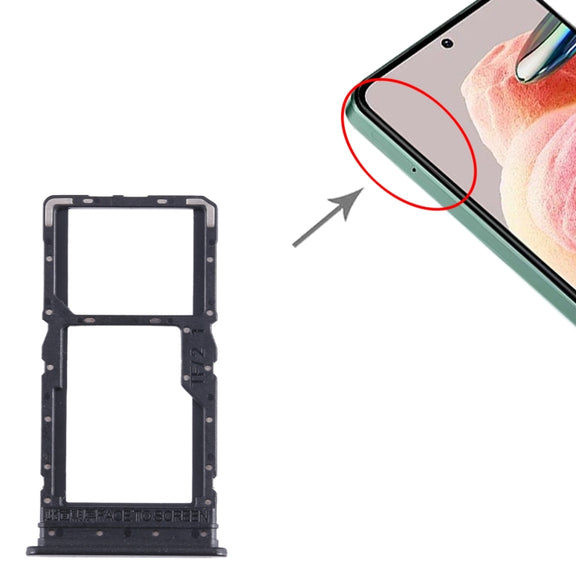 For Xiaomi Redmi 12 5G SIM Card Tray + SIM Card Tray / Micro SD Card Tray (Black)