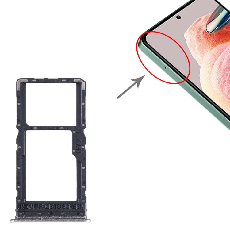 For Xiaomi Redmi 12 5G SIM Card Tray + SIM Card Tray / Micro SD Card Tray (Silver)