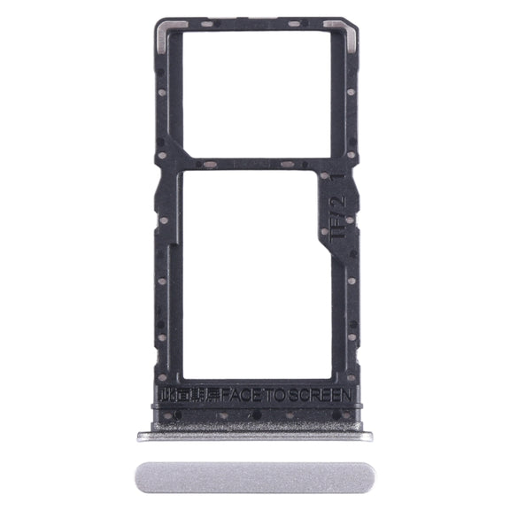 For Xiaomi Redmi 12 5G SIM Card Tray + SIM Card Tray / Micro SD Card Tray (Silver)