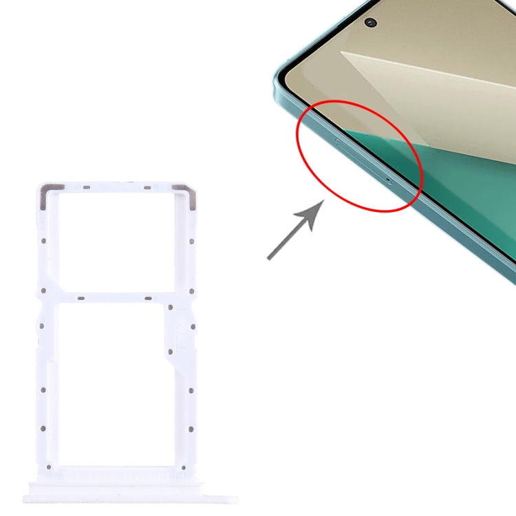 For Xiaomi Note 13 SIM Card Tray + SIM / Micro SD Card Tray (White)