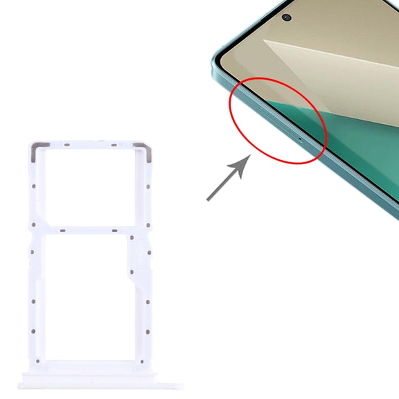 For Xiaomi Note 13 SIM Card Tray + SIM / Micro SD Card Tray (White)