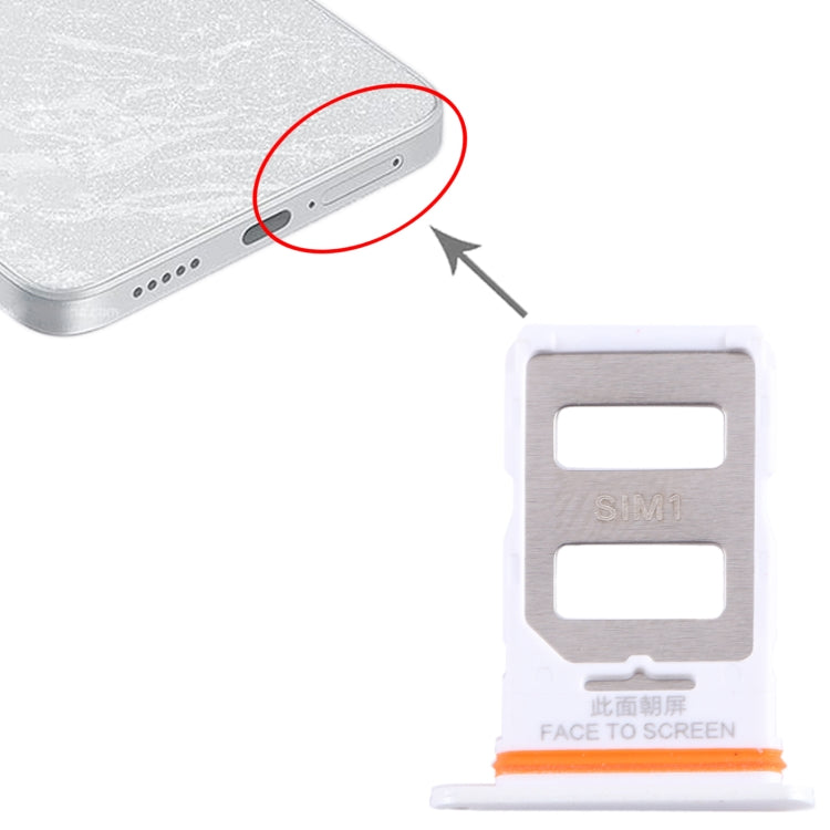 For Xiaomi Note 13 Pro SIM Card Tray + SIM Card Tray (White)