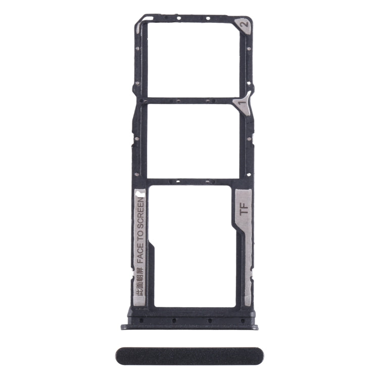 For Xiaomi Redmi 13C SIM Card Tray + SIM Card Tray + Micro SD Card Tray (Black)