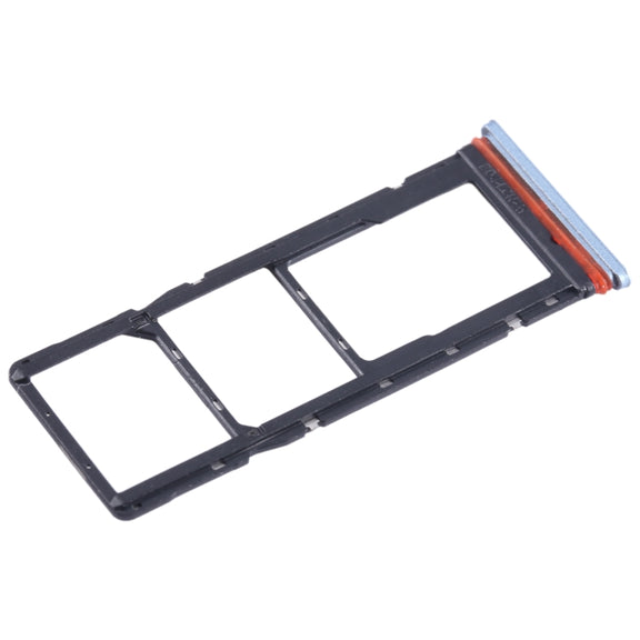 For Tecno Pop 5 LTE SIM Card Tray + SIM Card Tray + Micro SD Card Tray (Baby Blue)