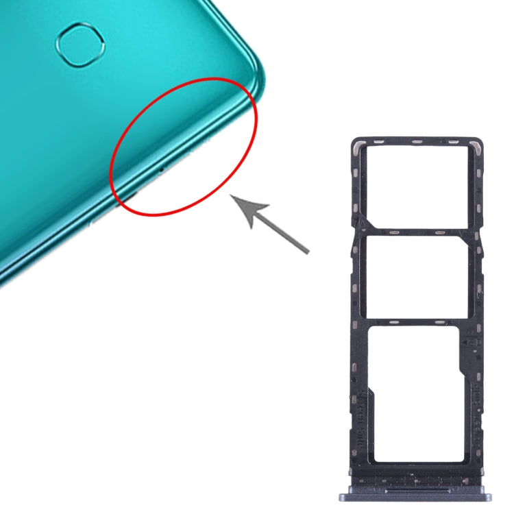 For Tecno Spark Go 2022 SIM Card Tray + SIM Card Tray + Micro SD Card Tray (Dark Blue)