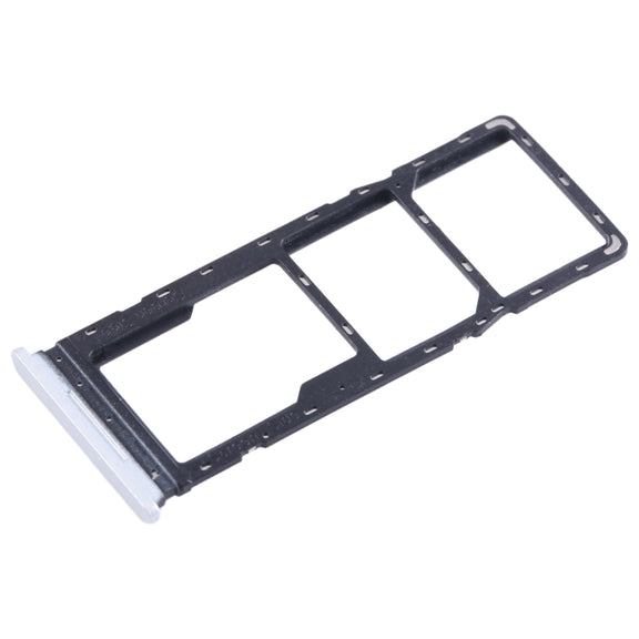 For Tecno Spark Go 2022 SIM Card Tray + SIM Card Tray + Micro SD Card Tray (Silver)