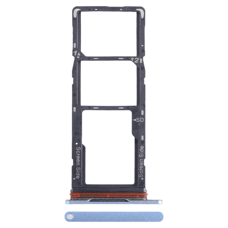 For Tecno Spark Go 2023 BF7n SIM Card Tray + SIM Card Tray + Micro SD Card Tray (Blue)