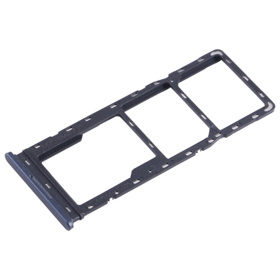 For Tecno Pop 7 Pro BF7 SIM Card Tray + SIM Card Tray + Micro SD Card Tray (Blue)