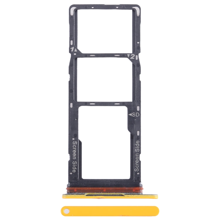 For Tecno Pop 7 BF6 SIM Card Tray + SIM Card Tray + Micro SD Card Tray (Orange)