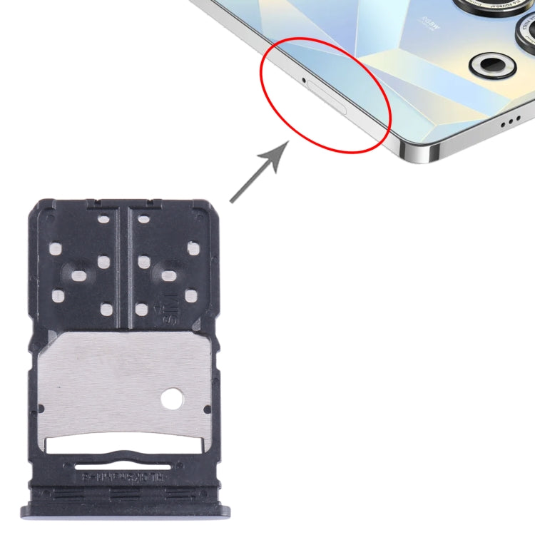 For Tecno Camon 20 SIM Card Tray + Micro SD Card Tray (Blue)