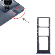 For Tecno Spark 10 SIM Card Tray + SIM Card Tray + Micro SD Card Tray (Blue)