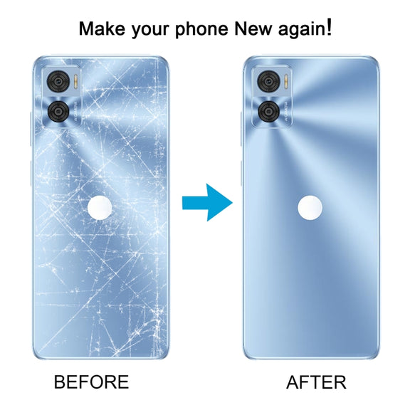 For Motorola Moto E22 Original Battery Back Cover(Light Blue)