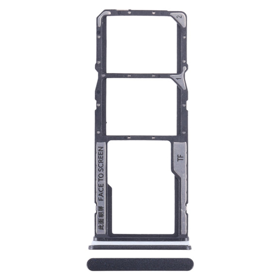 For Xiaomi Redmi Note 12 4G SIM Card Tray + SIM Card Tray + Micro SD Card Tray (Black)