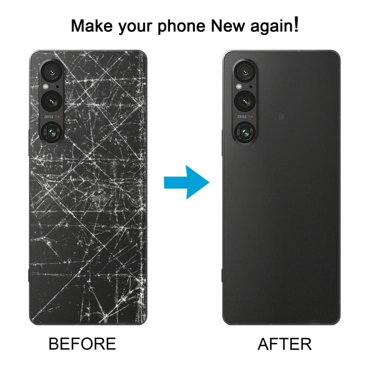 For Sony Xperia 1 V Original Battery Back Cover with Camera Lens Cover(Silver)