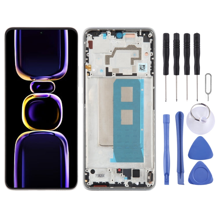 For Xiaomi Redmi K60 Pro Original OLED Material LCD Screen Digitizer Full Assembly with Frame (Silver)