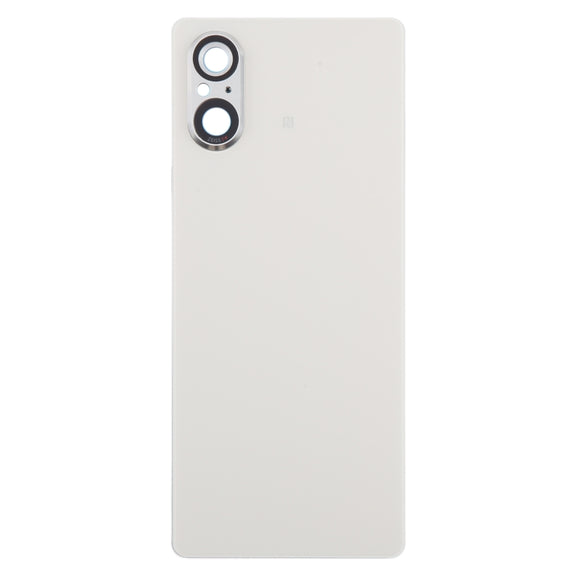 For Sony Xperia 5 V Battery Back Cover with Camera Lens Cover(Silver)