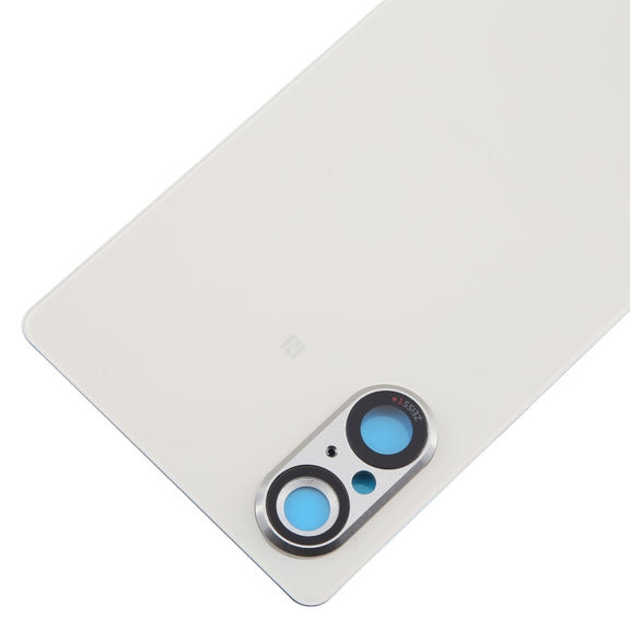 For Sony Xperia 5 V Battery Back Cover with Camera Lens Cover(Silver)