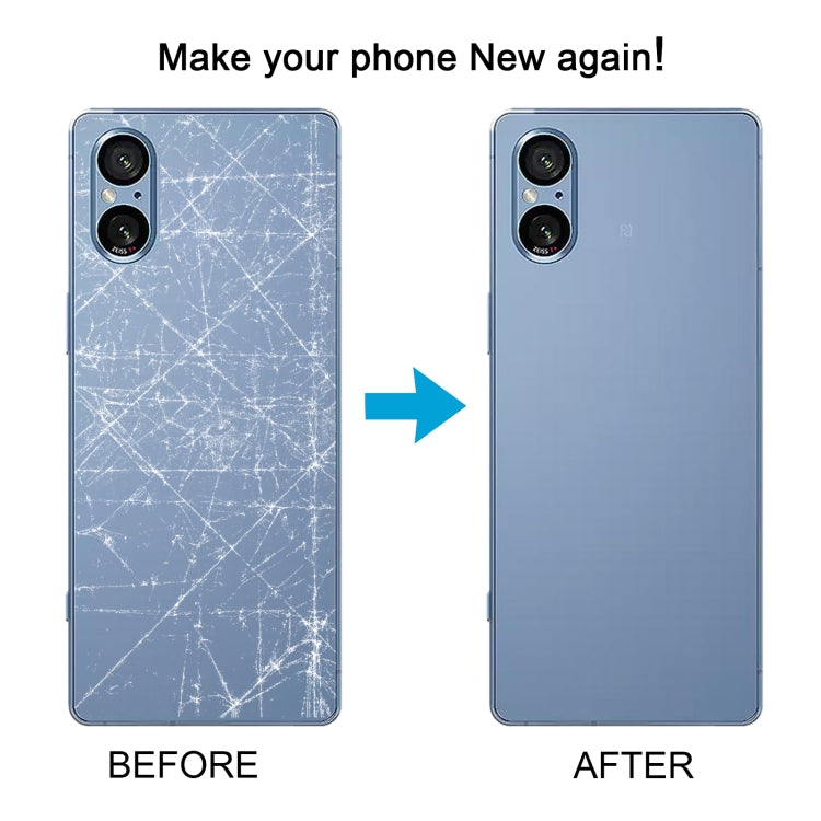 For Sony Xperia 5 V Battery Back Cover with Camera Lens Cover(Silver)