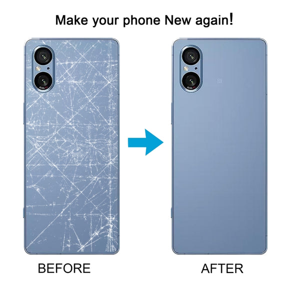 For Sony Xperia 5 V Battery Back Cover with Camera Lens Cover(Silver)